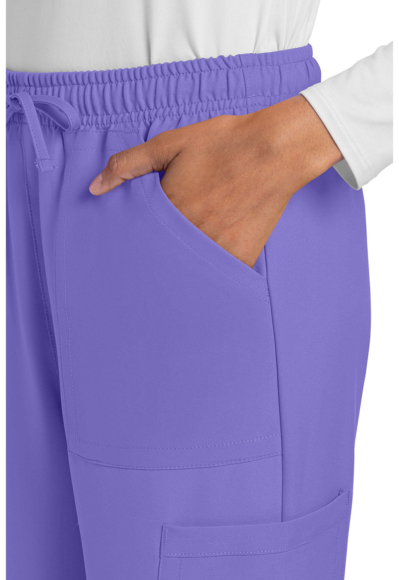 Electric Lavender - Women's Mid Rise Drawstring Trouser Cargo Scrub Pants – Regular (View 2)