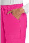 Electric Pink - Women's Mid Rise Drawstring Trouser Cargo Scrub Pants – Regular (View 2)