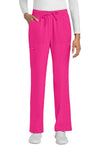 Electric Pink - Women's Mid Rise Drawstring Trouser Cargo Scrub Pants