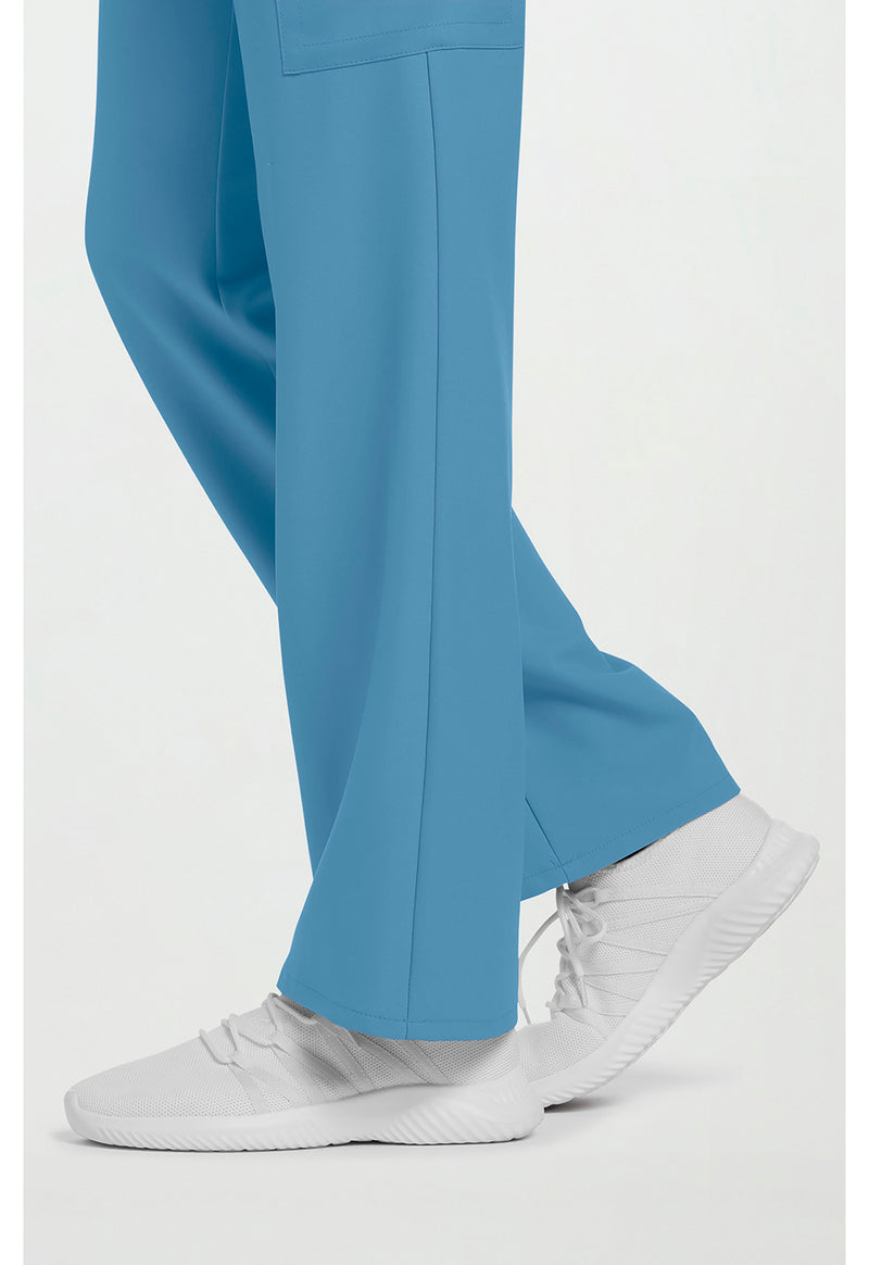 Heritage Blue - Women's Mid Rise Drawstring Trouser Cargo Scrub Pants – Regular (View 4)