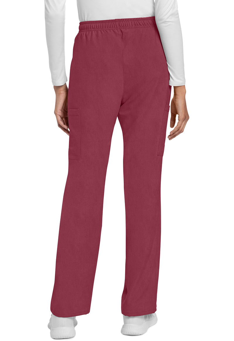 Heather Cranberry - Cherokee WW Originals Ultra Women Scrub Pants - Back View