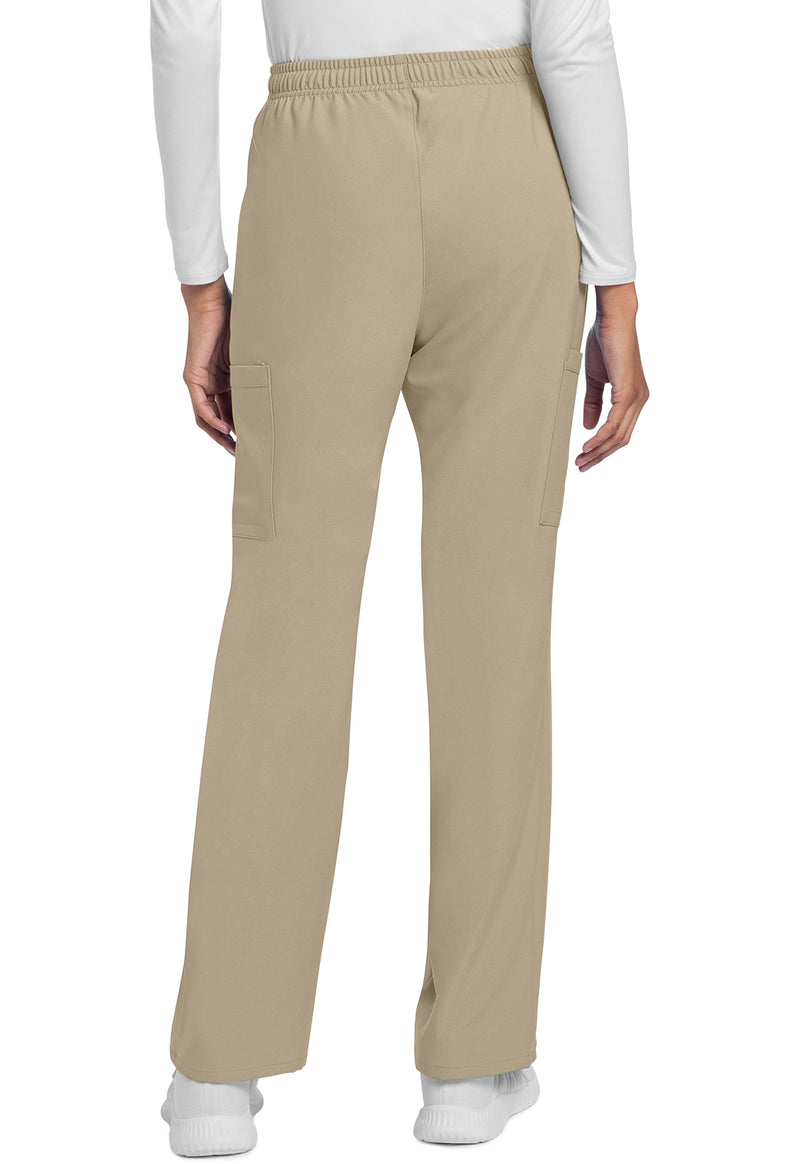 Khaki - Cherokee WW Originals Ultra Women Scrub Pants - Back View