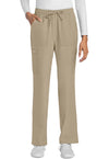 Khaki - Cherokee WW Originals Ultra Women Scrub Pants - Front View