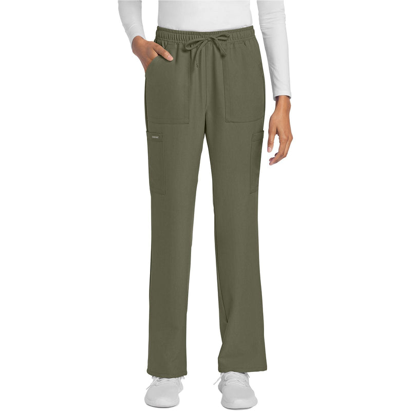 olive - Mid Rise Drawstring Trouser Cargo Pant