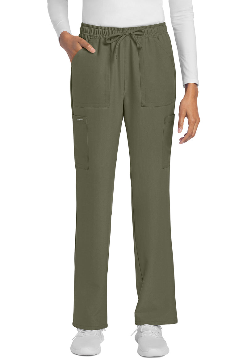 Olive - Cherokee WW Originals Ultra Women Scrub Pants - Front View