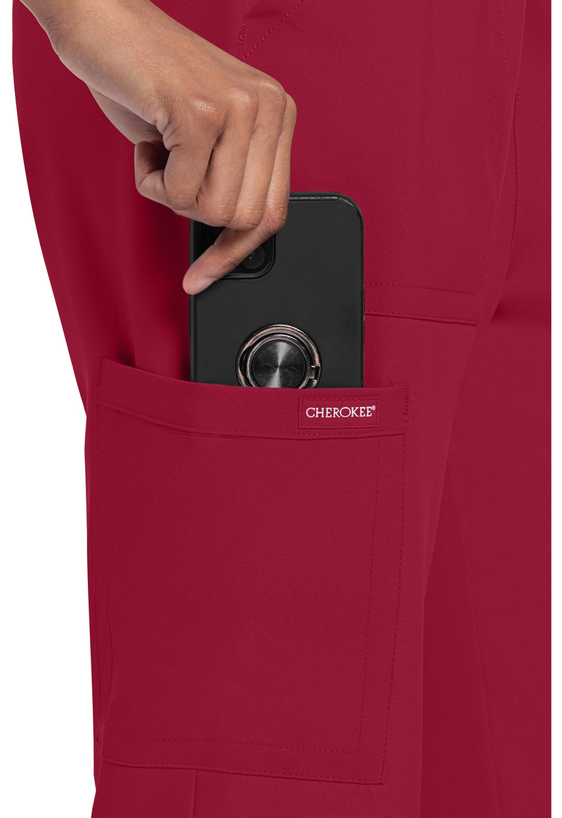 red - Mid Rise Drawstring Trouser Cargo Pant (View 3)
