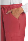 Spiced Coral - Women's Mid Rise Drawstring Trouser Cargo Scrub Pants – Regular (View 2)