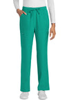 Teal Blue - Women's Mid Rise Drawstring Trouser Cargo Scrub Pants