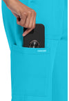 Turquoise - Women's Mid Rise Drawstring Trouser Cargo Scrub Pants – Regular (View 3)