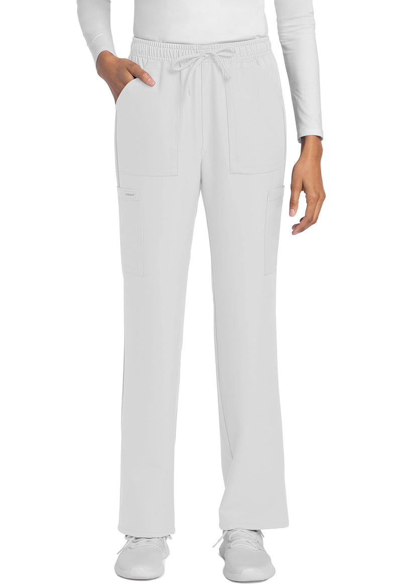 White - Cherokee WW Originals Ultra Women Scrub Pants - Front View