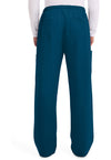 Caribbean Blue - Men's Mid Rise Zip Fly Straight Leg Scrub Pants – Short (Back)
