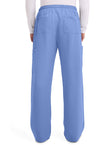 Ciel Blue - Men's Mid Rise Zip Fly Straight Leg Scrub Pants – Short (Back)