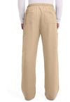 Khaki - Men's Mid Rise Zip Fly Straight Leg Scrub Pants – Short (Back)