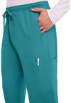 Teal Blue - Men's Mid Rise Zip Fly Straight Leg Scrub Pants – Short (View 3)