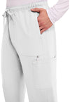 White - Men's Mid Rise Zip Fly Straight Leg Scrub Pants – Short (View 3)