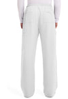 White - Men's Mid Rise Zip Fly Straight Leg Scrub Pants – Short (Back)
