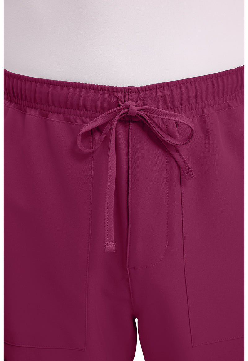 Wine - Men's Mid Rise Zip Fly Straight Leg Scrub Pants – Short (View 2)