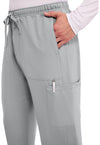 Grey - Men's Mid Rise Zip Fly Straight Leg Scrub Pants – Tall (View 3)