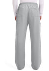 Grey - Men's Mid Rise Zip Fly Straight Leg Scrub Pants – Tall (Back)