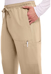 Khaki - Men's Mid Rise Zip Fly Straight Leg Scrub Pants – Tall (View 3)