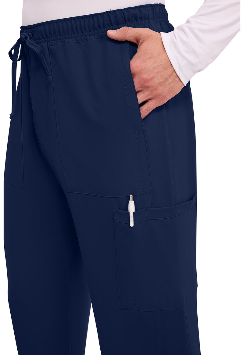 Navy - Men's Mid Rise Zip Fly Straight Leg Scrub Pants – Tall (View 3)