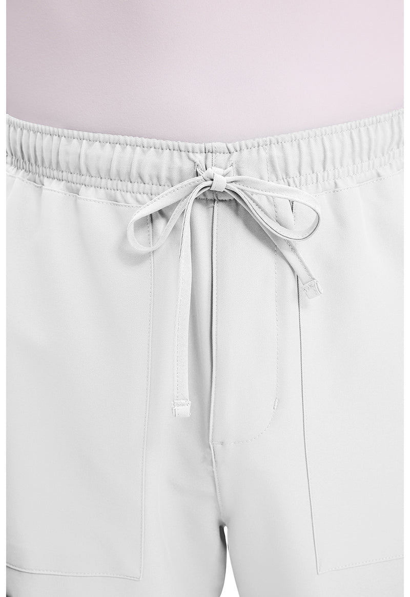 White - Men's Mid Rise Zip Fly Straight Leg Scrub Pants – Tall (View 2)