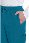 Caribbean Blue - Men's Mid Rise Zip Fly Straight Leg Scrub Pants – Regular (View 2)