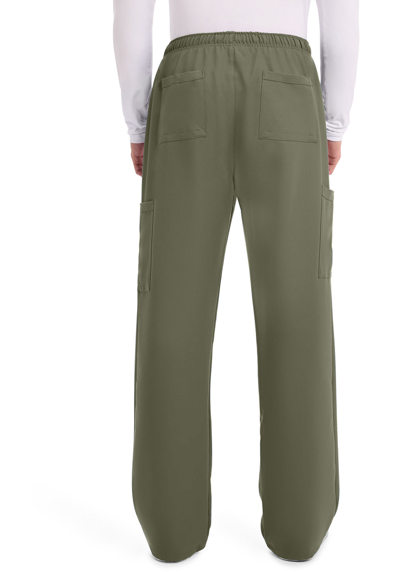 Olive - Cherokee WW Originals Ultra Men Scrub Pants - Back View