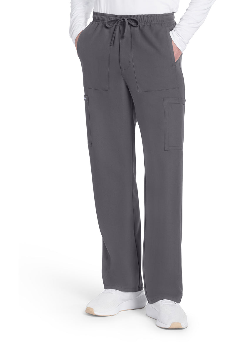 Pewter - Cherokee WW Originals Ultra Men Scrub Pants - Front View