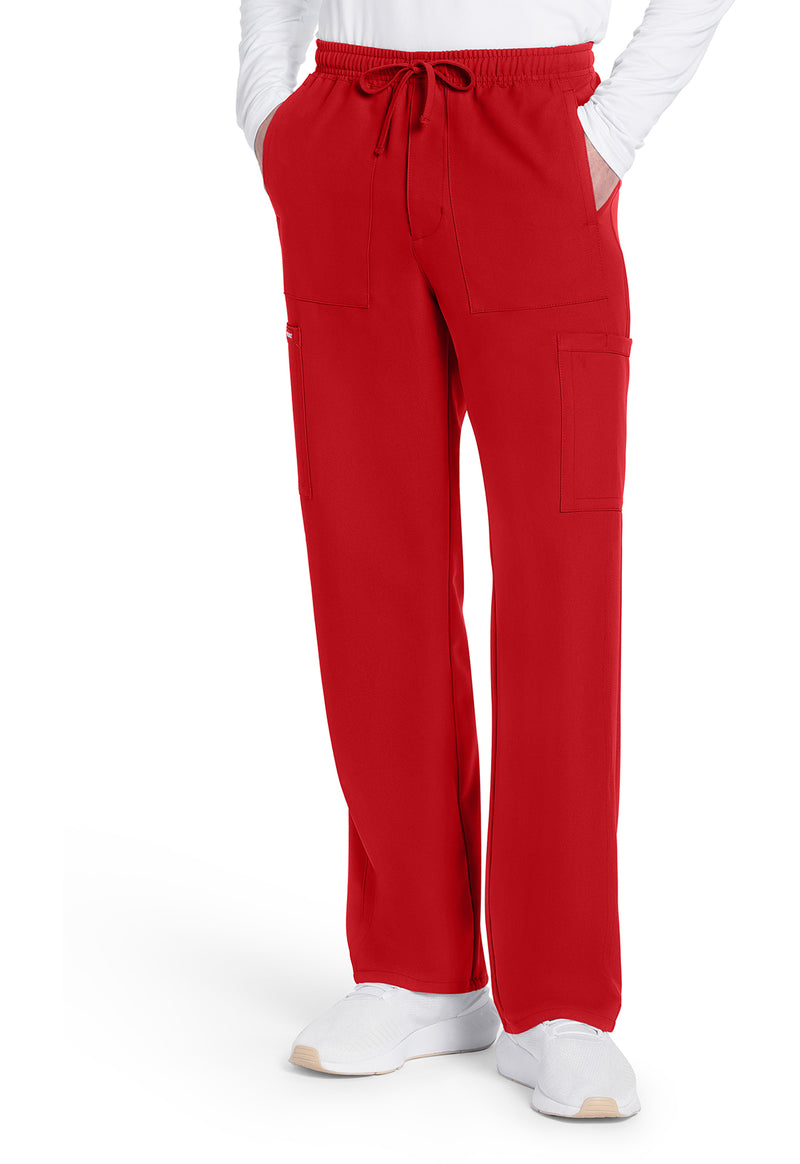 RED - Cherokee WW Originals Ultra Men Scrub Pants - Front View