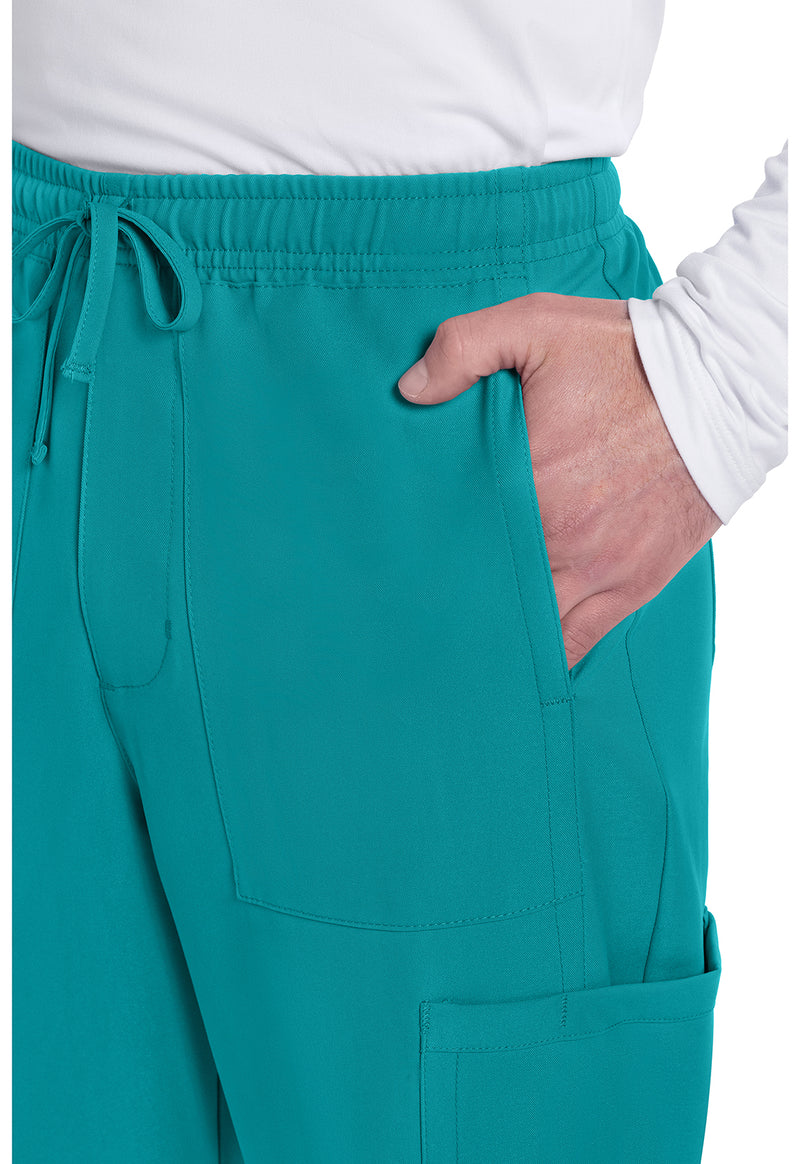 teal blue - Men's Mid Rise Zip Fly Straight Leg Pant (View 2)