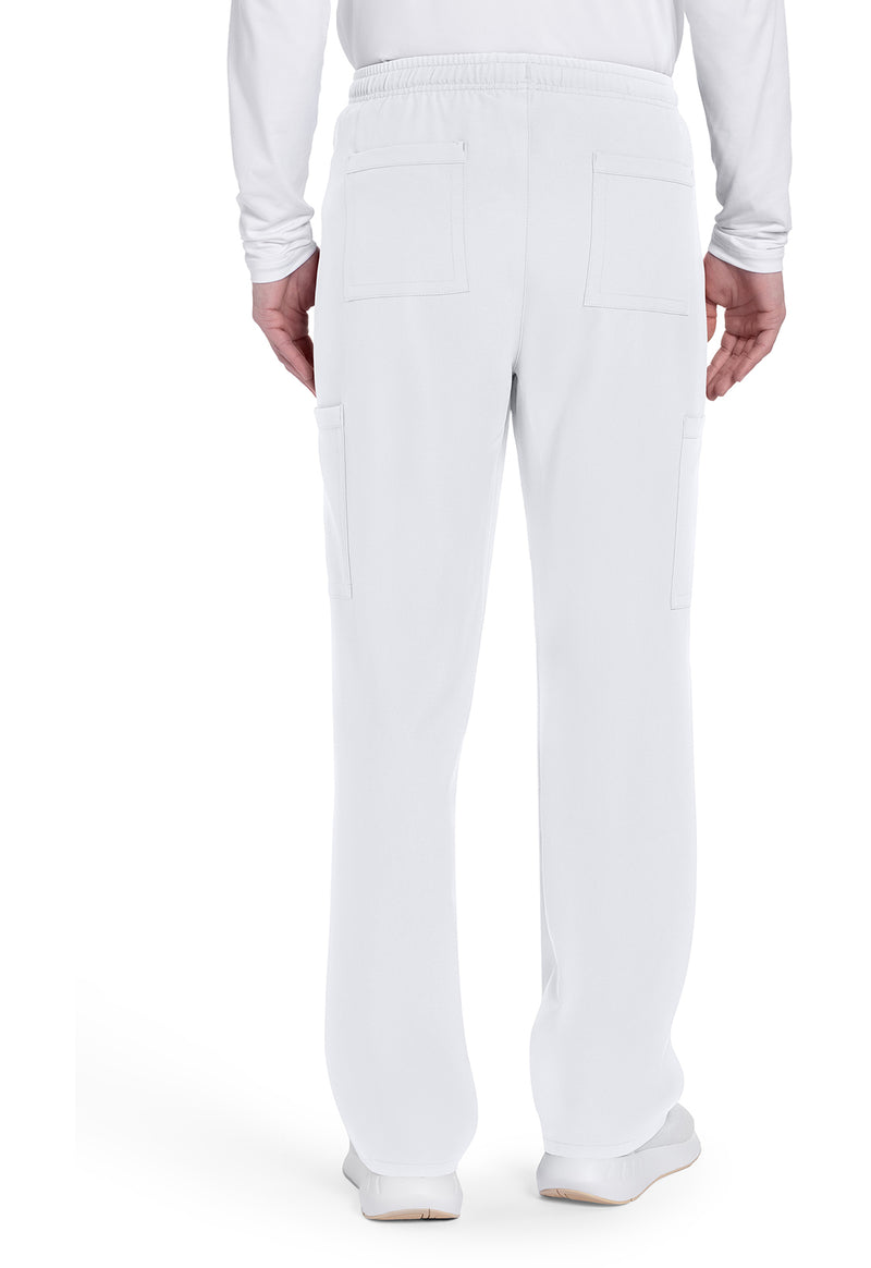 White - Cherokee WW Originals Ultra Men Scrub Pants - Back View