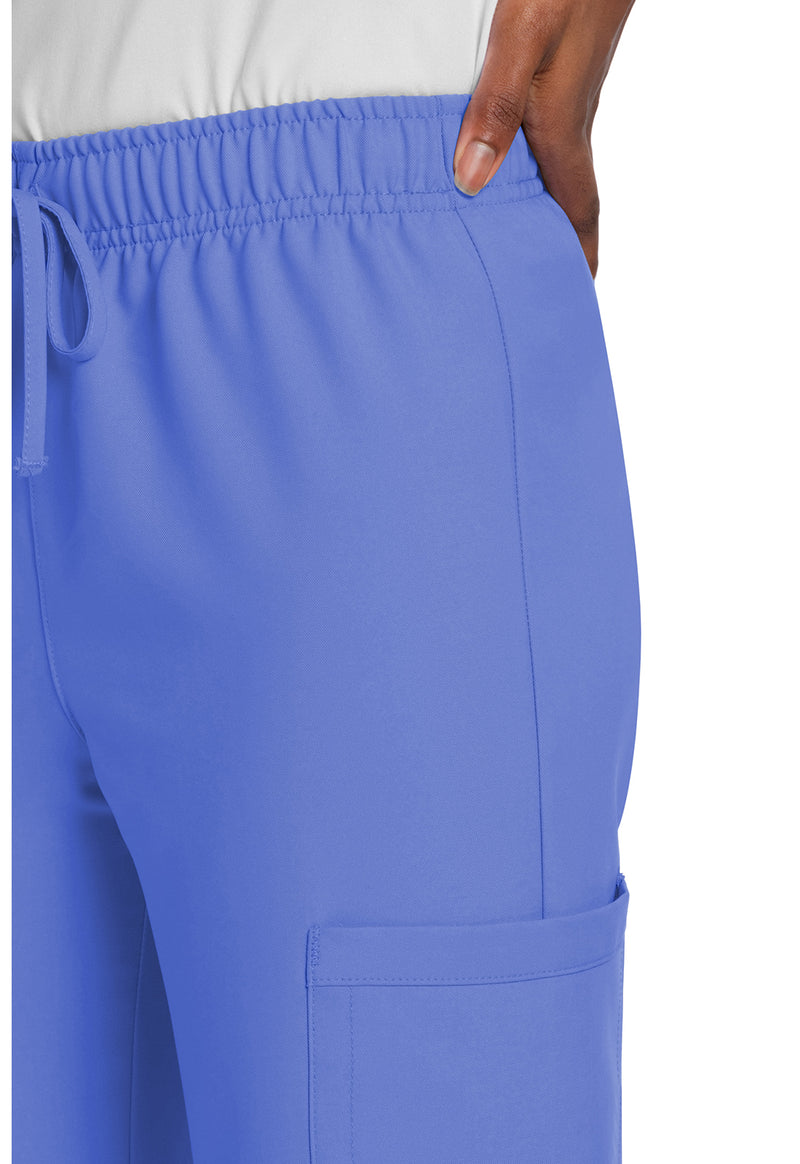 Ciel Blue - Unisex Mid Rise Drawstring Straight Scrub Pants – Short (View 2)