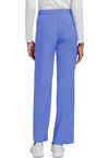 Ciel Blue - Unisex Mid Rise Drawstring Straight Scrub Pants – Short (Back)