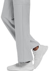 Grey - Unisex Mid Rise Drawstring Straight Scrub Pants – Short (View 4)