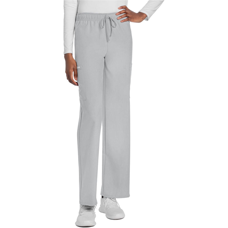 grey - Unisex Mid Rise Drawstring Straight Pant