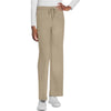 khaki - Unisex Mid Rise Drawstring Straight Pant