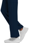 Navy - Unisex Mid Rise Drawstring Straight Scrub Pants – Short (View 4)