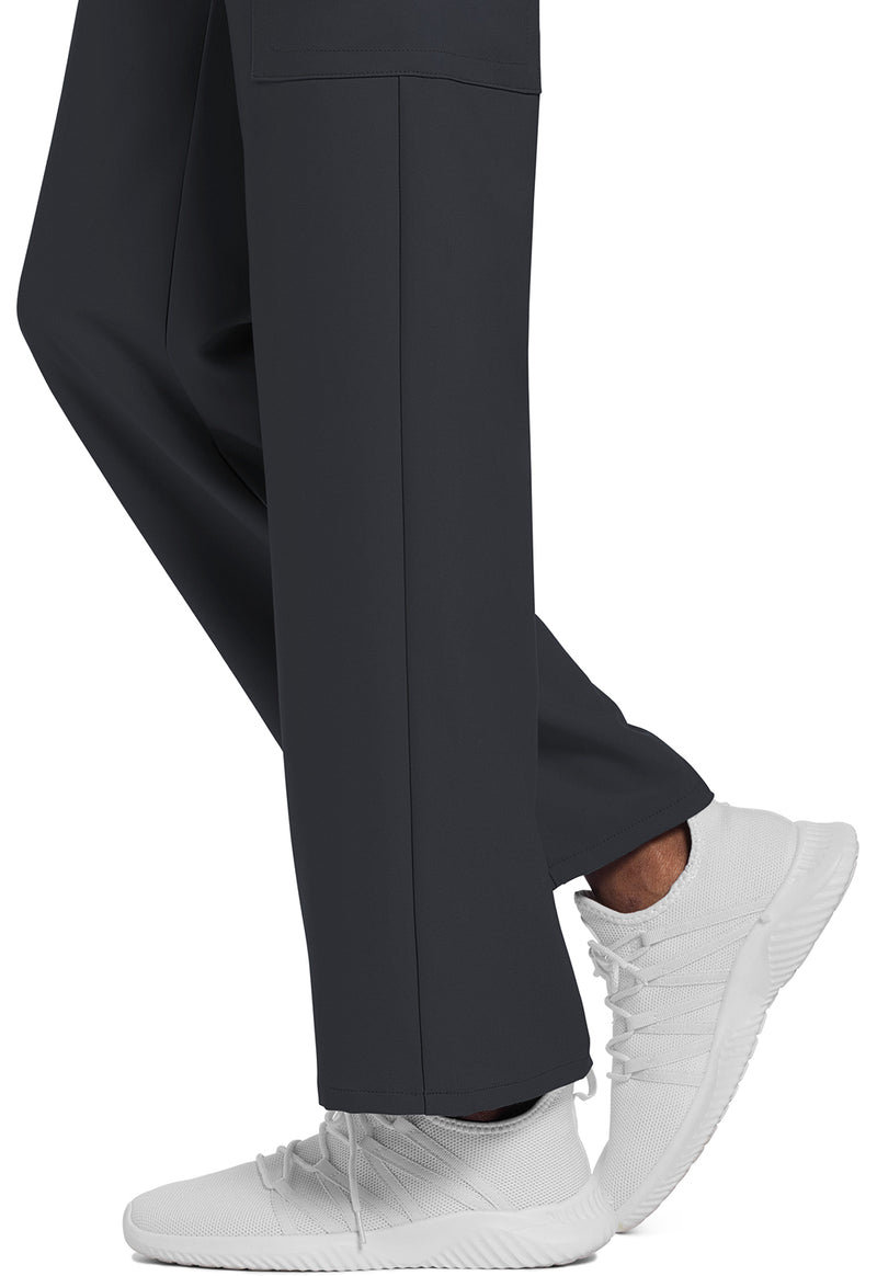Pewter - Unisex Mid Rise Drawstring Straight Scrub Pants – Short (View 4)