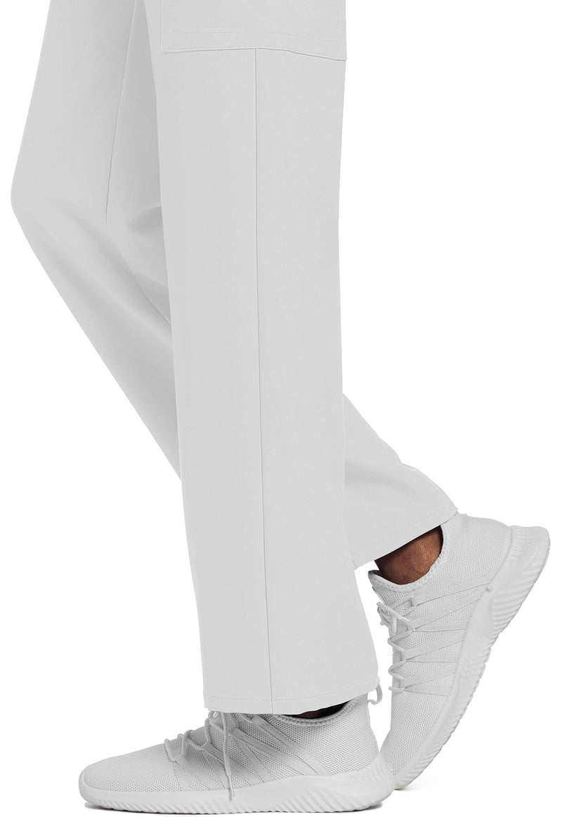 White - Unisex Mid Rise Drawstring Straight Scrub Pants – Short (View 4)