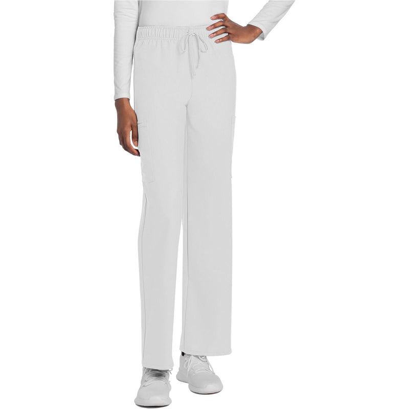 white - Unisex Mid Rise Drawstring Straight Pant