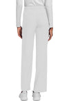 White - Unisex Mid Rise Drawstring Straight Scrub Pants – Short (Back)