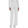 white - Unisex Mid Rise Drawstring Straight Pant