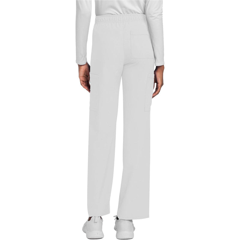 white - Unisex Mid Rise Drawstring Straight Pant
