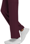 Wine - Unisex Mid Rise Drawstring Straight Scrub Pants – Short (View 4)