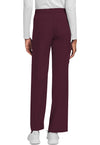 Wine - Unisex Mid Rise Drawstring Straight Scrub Pants – Short (Back)
