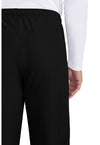 Black - Unisex Mid Rise Drawstring Straight Scrub Pants – Tall (View 3)