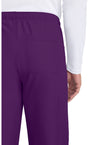 Eggplant - Unisex Mid Rise Drawstring Straight Scrub Pants – Tall (View 3)