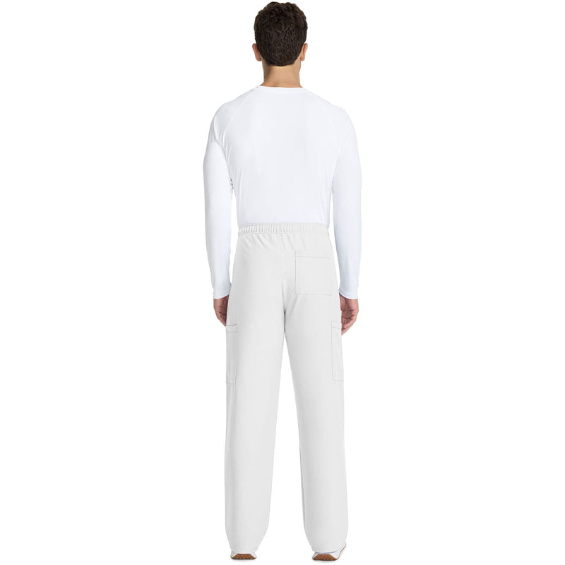 white - Unisex Mid Rise Drawstring Straight Pant