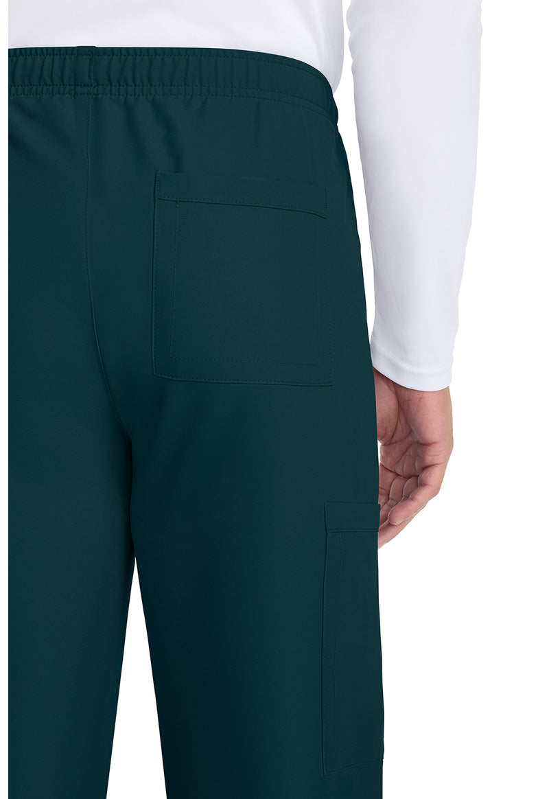 Caribbean Blue - Unisex Mid Rise Drawstring Straight Scrub Pants – Regular (View 3)